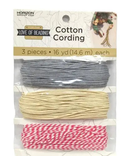 Cotton Cording Red White Beige Gray 16 yards - General Merchandise