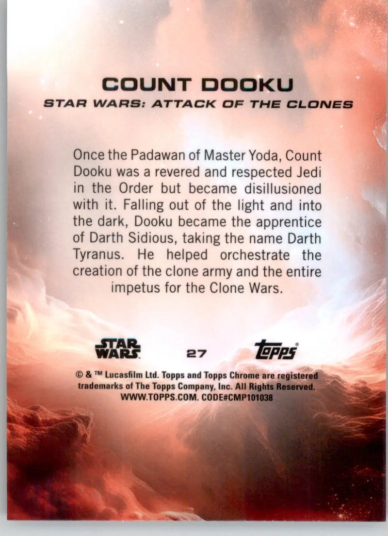 Count Dooku - 2025 Topps Chrome Sapphire Edition Star Wars - #27 - Non_sport
