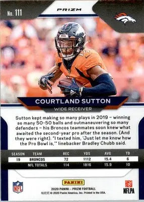 Courtland Sutton - 2020 Panini Prizm - #111 - Prizm Disco Football - Football Card Single