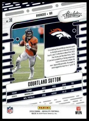 Courtland Sutton 2024 Panini Absolute Retail #30 Denver Broncos - Football Card Single