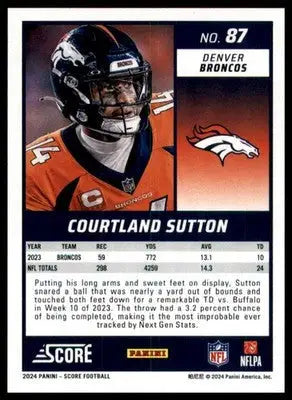 Courtland Sutton 2024 Score #87 Denver Broncos - Football Card Single