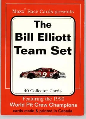 Cover/Checklist - 1991 Maxx The Bill Elliott Team - #NNO - Racing - Racing Card Single