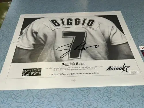 Signed Craig Biggio poster from Houston Astros Chronicle Sports Advertising AD Proof
