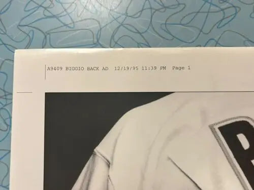 Craig Biggio AUTO 1995 Houston Astros jersey featured in Chronicle Sports Advertising AD