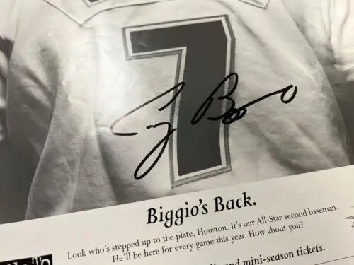 Craig Biggio autographed jersey from Chronicle Sports Advertising for Houston Astros fans