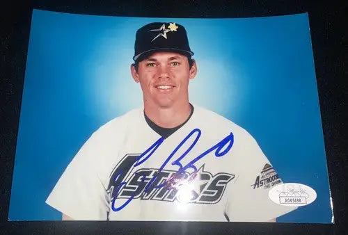 Craig Biggio Auto Color 5x7 AUTO 1996 Houston Astros Team Issue Signed JSA - Sports Memorabilia