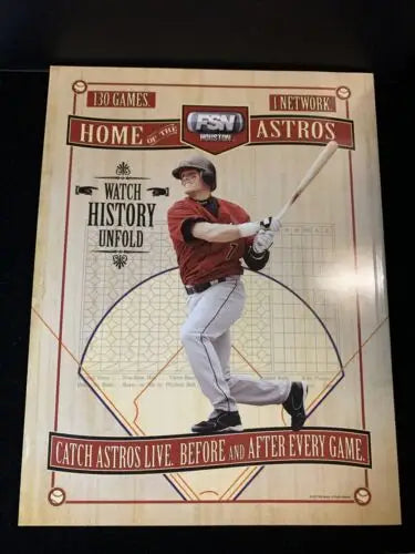Houston Astros baseball advertisement featuring Craig Biggio signed program from September 2007
