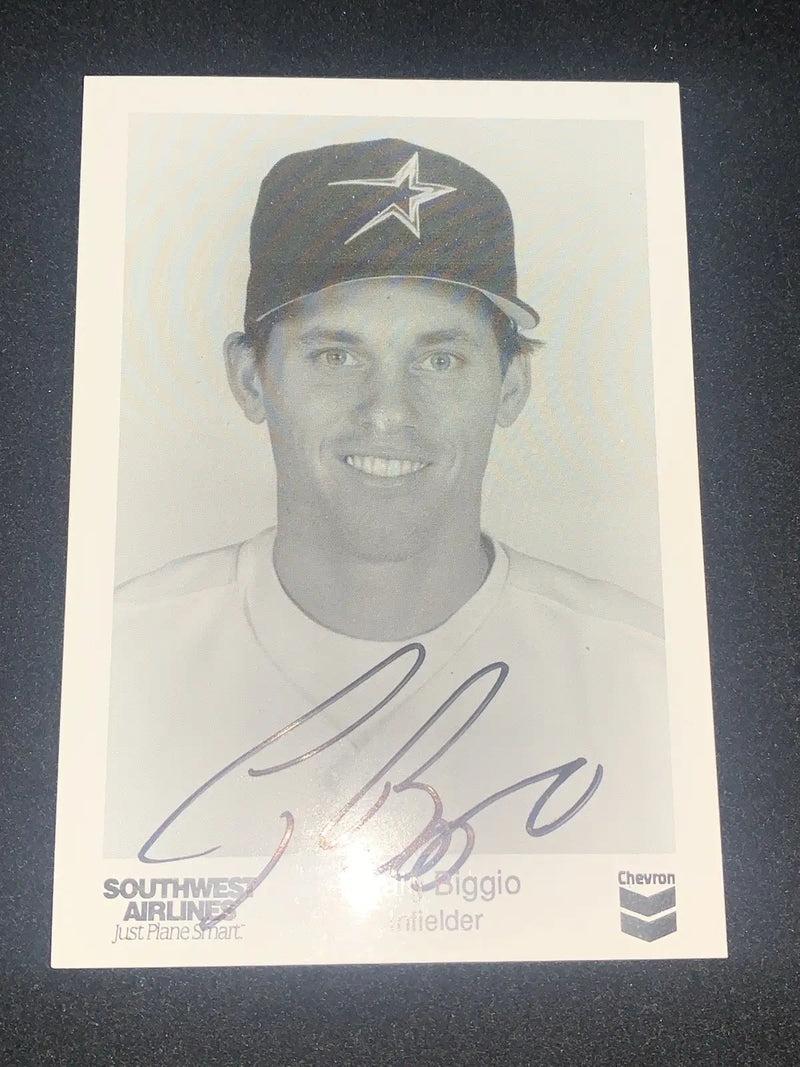 Craig Biggio Southwest Airlines Chevron 3x5 AUTO 1994 Houston Astros Signed JSA - Sports Memorabilia
