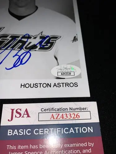 Craig Biggio Sunshine Pin Auto B&W 5x7 AUTO 1995 Houston Astros Team Issue JSA - Sports Memorabilia