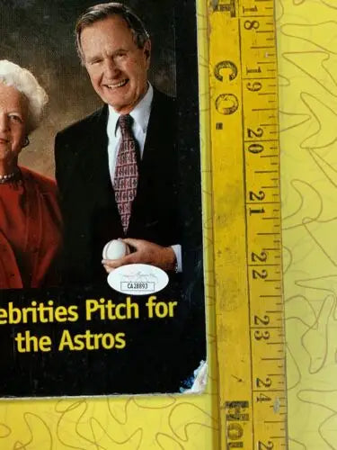 George H.W. Bush Astros memorabilia in Craig Biggio Wall Display for Houston Astros fans