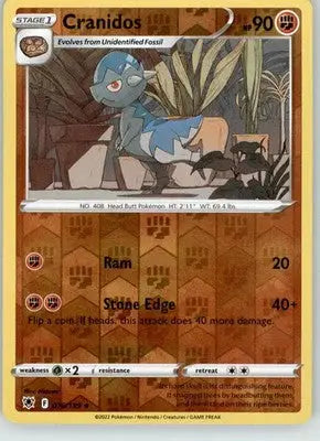 Cranidos - Astral Radiance - 076/189 - Reverse Holo LP Pokemon - Pokémon Card Single
