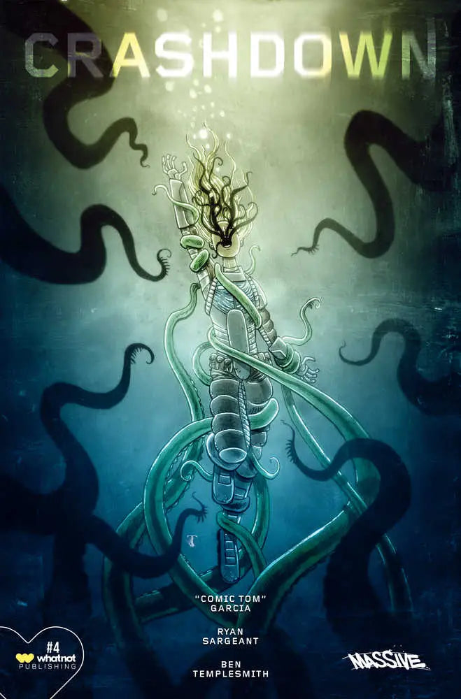 Skeletal figure with tentacles and ethereal glow on Crashdown #4 cover by Ben Templesmith