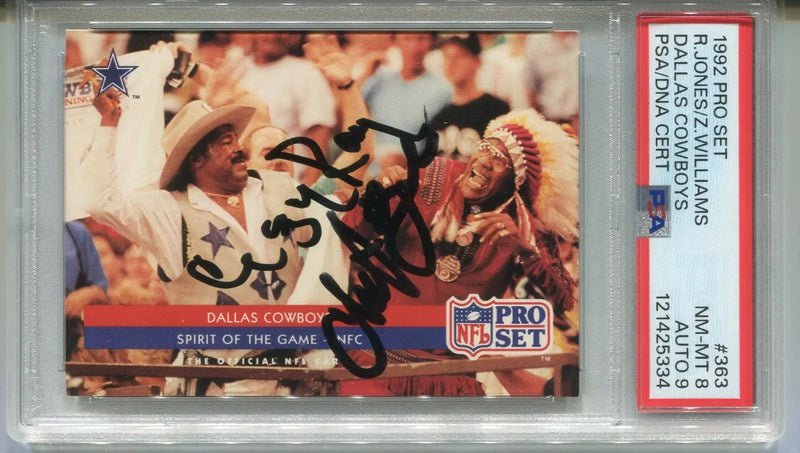 CRAZY RAY Jones CHIEF ZEE Williams 1992 Pro Set #363 PSA 8 DNA 9 Auto