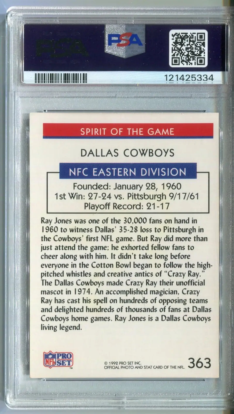 CRAZY RAY Jones CHIEF ZEE Williams 1992 Pro Set #363 PSA 8 DNA 9 Auto