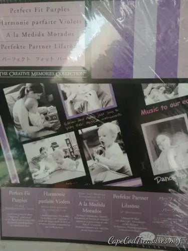 Creative Memories Perfect Fit Purple photo mounting scrapbook paper with design inspirations