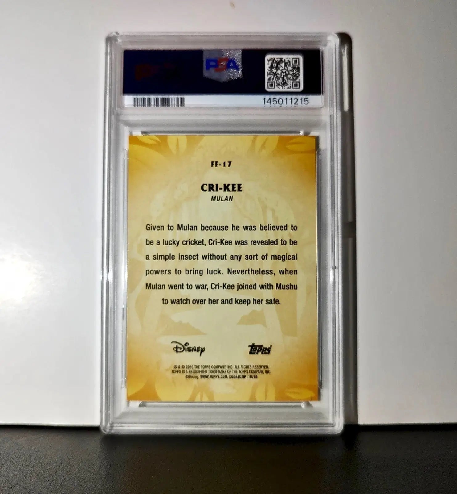 Cri-Kee 2025 Topps Disney #FF-17 Furry Friends Card Mulan PSA 9 - Non-Sports Card Single