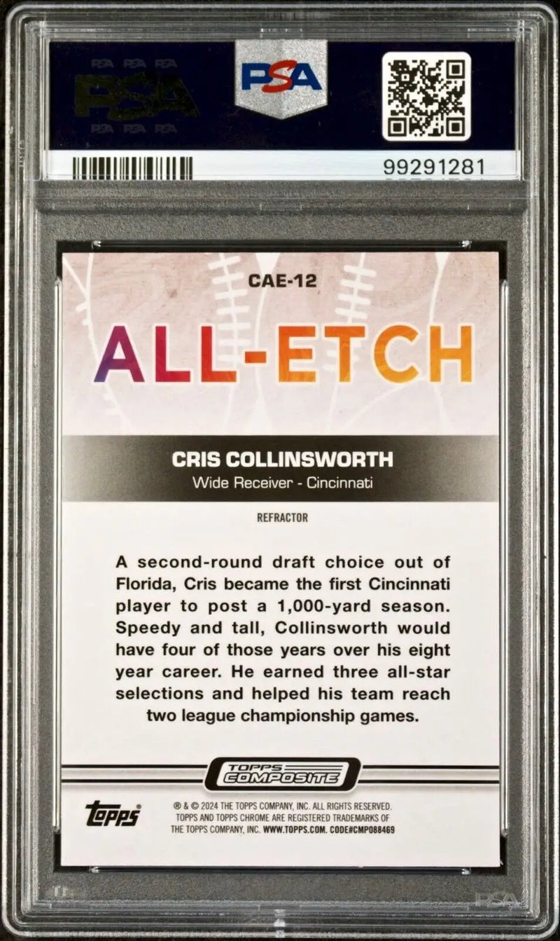 Cris Collinsworth 2023 Topps Chrome All-Etch Refractor NFL #CAE-12 Card PSA 9 - Football Card Single
