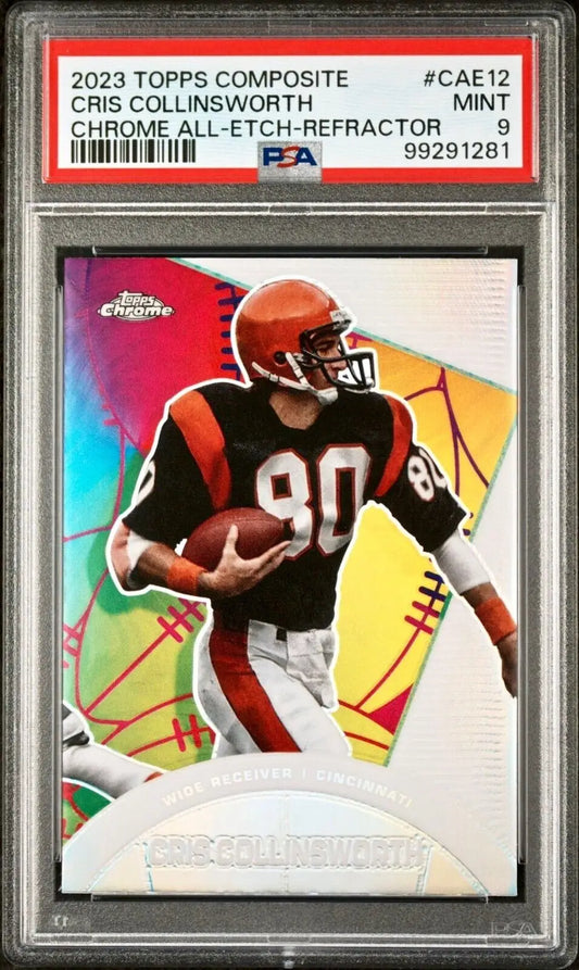 Cris Collinsworth 2023 Topps Chrome All-Etch Refractor NFL #CAE-12 Card PSA 9 - Football Card Single
