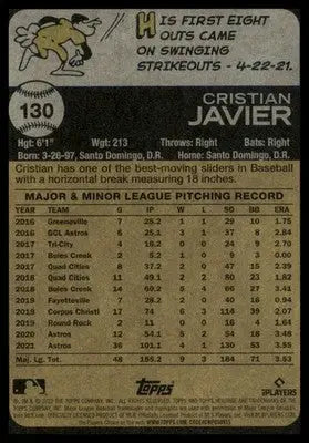 Cristian Javier 2022 Topps Heritage #130 Houston Astros - Baseball Card Single