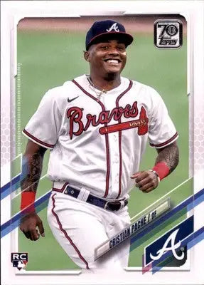 Cristian Pache Rookie 2021 Topps #187a Atlanta Braves - Baseball Card Single