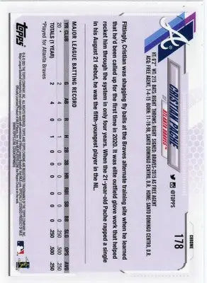 Cristian Pache Rookie 2021 Topps Chrome #178 Atlanta Braves - Baseball Card Single