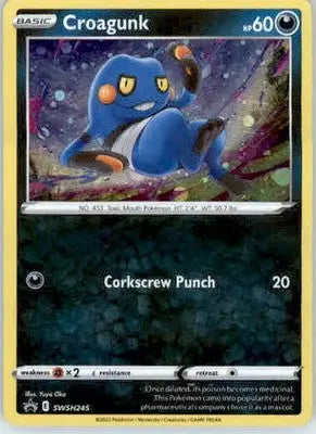 Croagunk - Cosmos Holo - SWSH: Sword & Shield Promo - SWSH245 - Holofoil LP - Pokémon Card Single