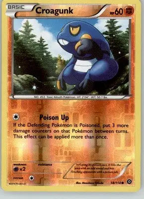 Croagunk - Steam Siege - 58/114 - Reverse Holo LP Pokemon - Pokémon Card Single