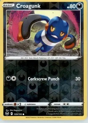 Croagunk - SWSH12: Silver Tempest - Reverse Holo LP - #109/195 - Pokémon Card Single