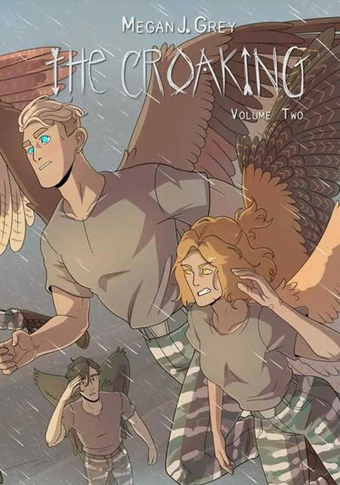 Comic book cover featuring wings and rain from Croaking TPB Volume 02