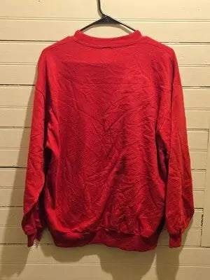 Crowders Creek Sweatshirt Womens L Red Merry Christmas Yall Embroidered Holly - Apparel
