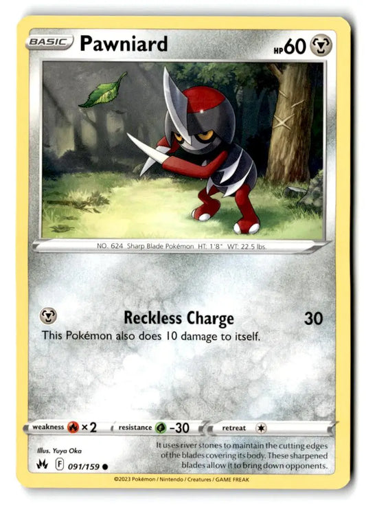 Crown Zenith #091/159 Pawniard (91) - Pokémon Card Single