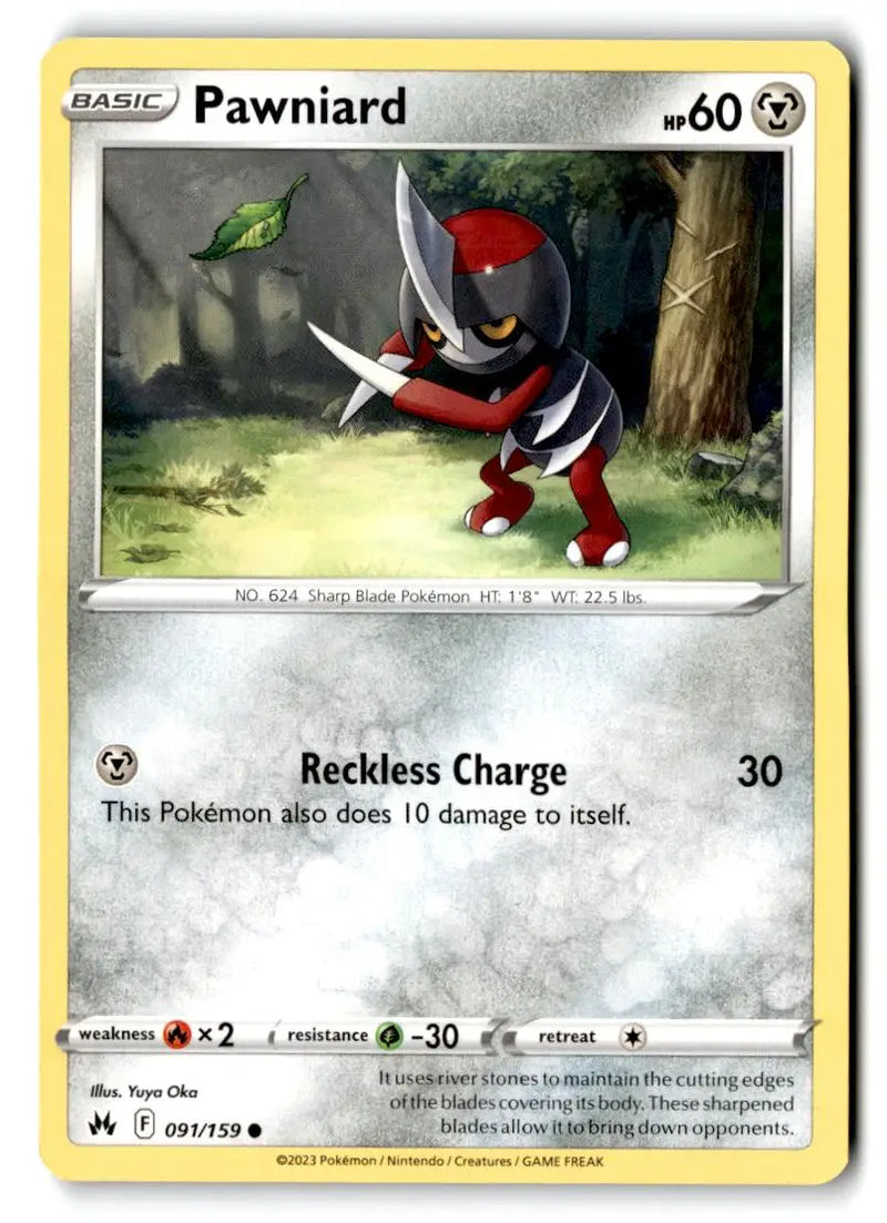 Crown Zenith #091/159 Pawniard (91) - Pokémon Card Single