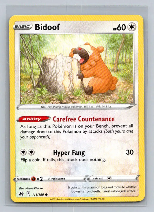 Crown Zenith #111/159 Bidoof - Pokémon Card Single