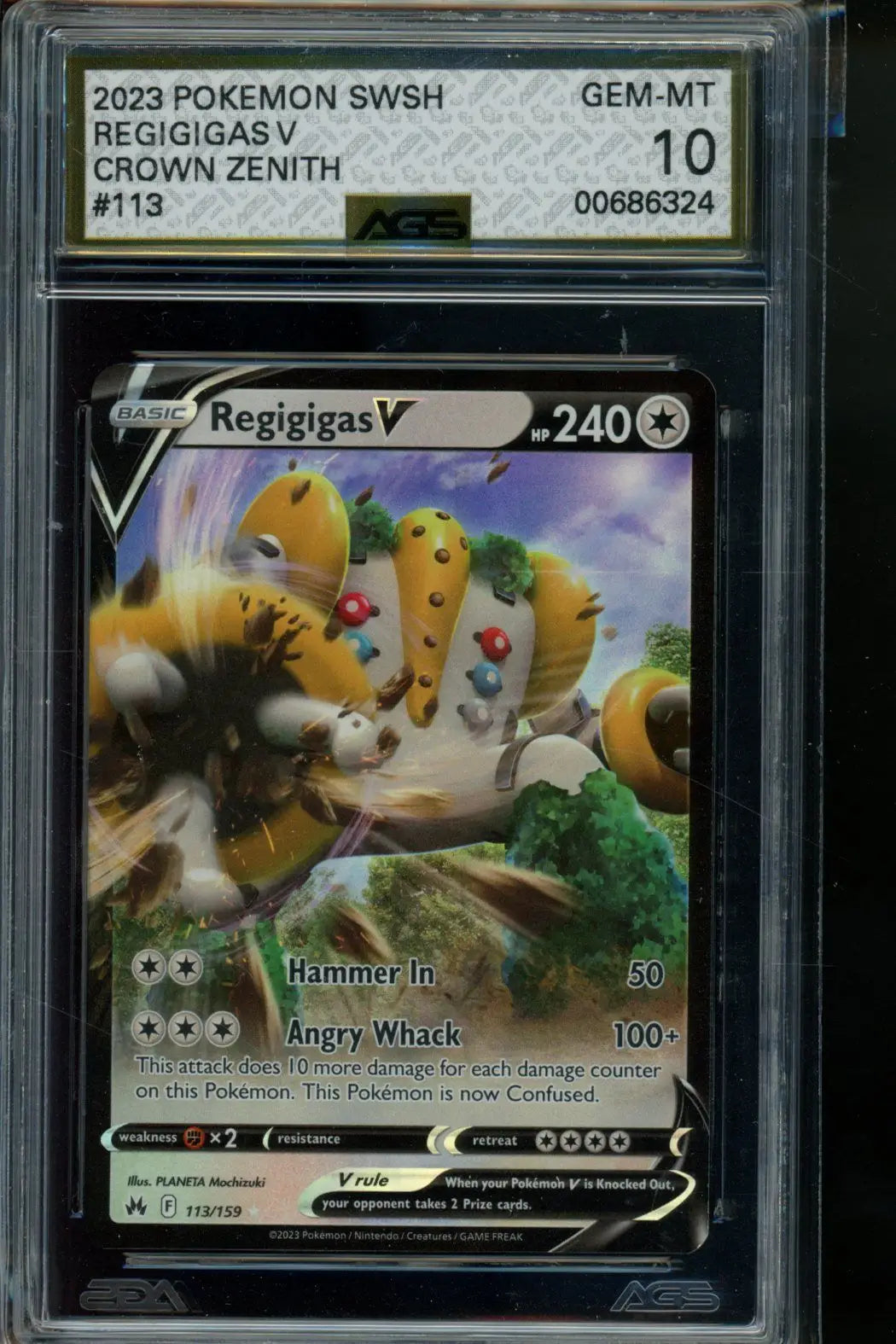 Crown Zenith Regigigas V #113 Pokemon AGS 10 - Pokémon Card Single