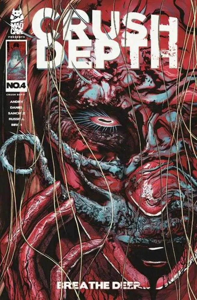 Comic book cover for Crush Depth #4 showing brothers separated and otherworldly transformations