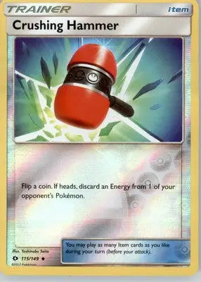Crushing Hammer - SM Base Set - Reverse Holo LP - #115/149 - Pokémon Card Single