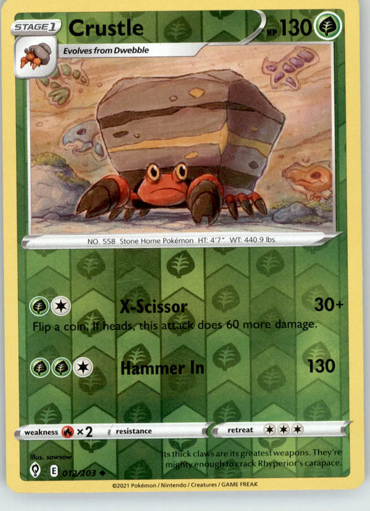 Crustle - Evolving Skies - 012/203 - Reverse Holo LP Pokemon - Pokémon Card Single