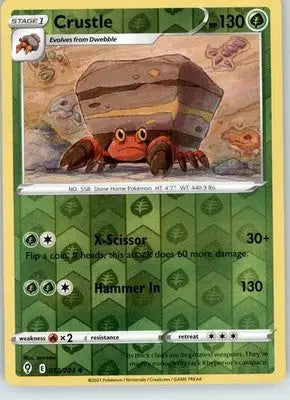 Crustle - Evolving Skies - 012/203 - Reverse Holo LP Pokemon - Pokémon Card Single