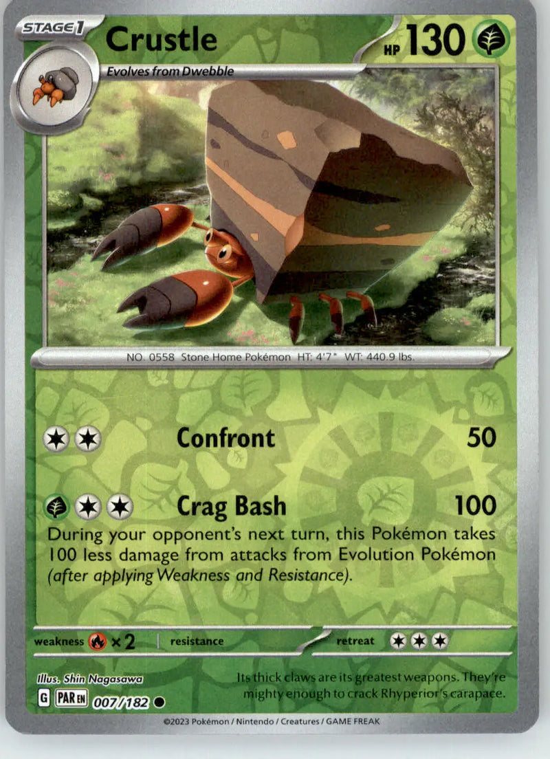 Crustle - Paradox Rift - 007/182 - Reverse Holo NM Pokemon
