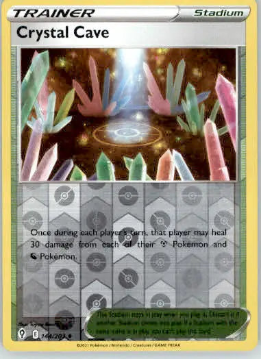 Crystal Cave - SWSH07: Evolving Skies - 144/203 - Reverse Holo LP - Pokémon Card Single