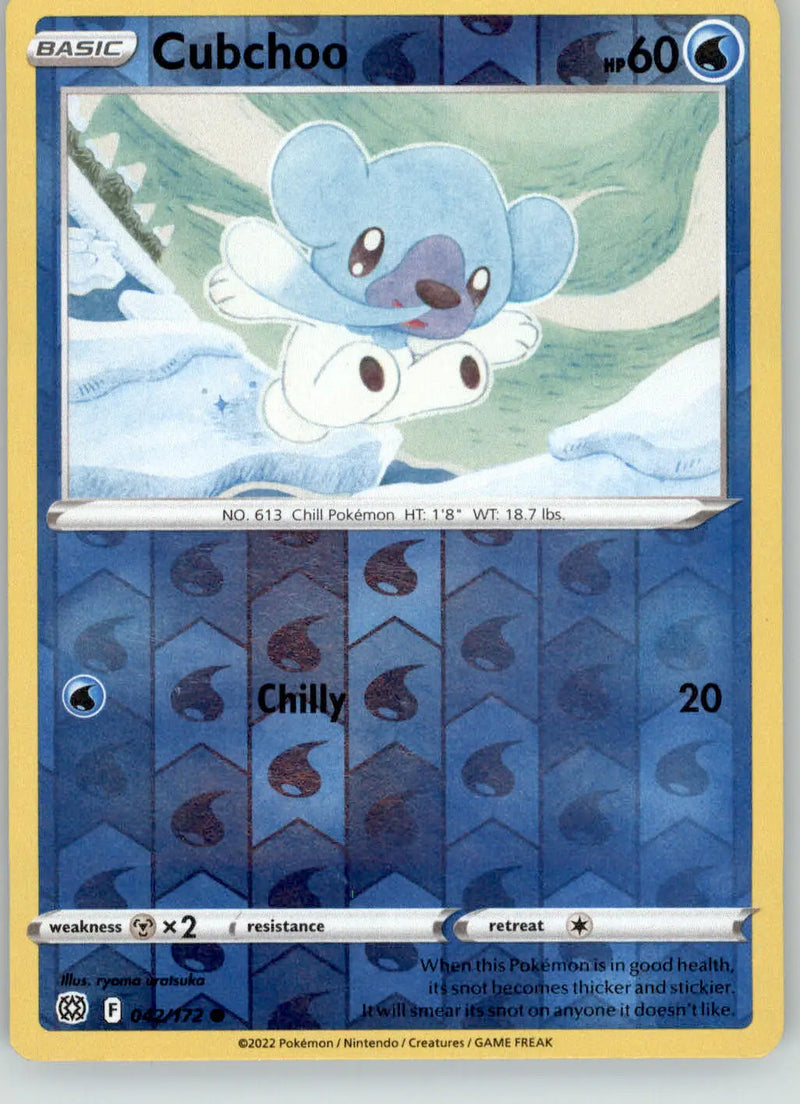 Cubchoo - Brilliant Stars - 042/172 - Reverse Holo LP Pokemon - Pokémon Card Single