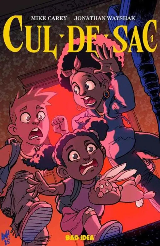 Comic book cover featuring three frightened children from Cul De Sac #1 Cover B Tony Fleecs