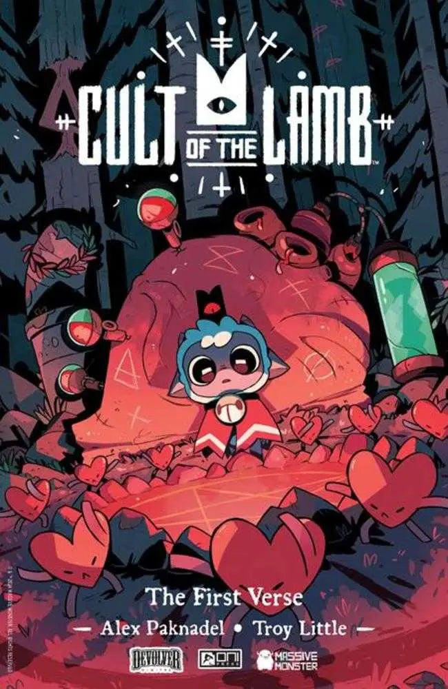 Cult of the Lamb comic book cover for Lamb TPB Volume 1 The First Verse, inspired by the video game