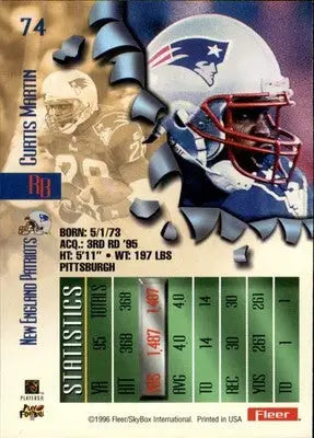 Curtis Martin - 1996 Fleer Metal - #74 - Football - Football Card Single