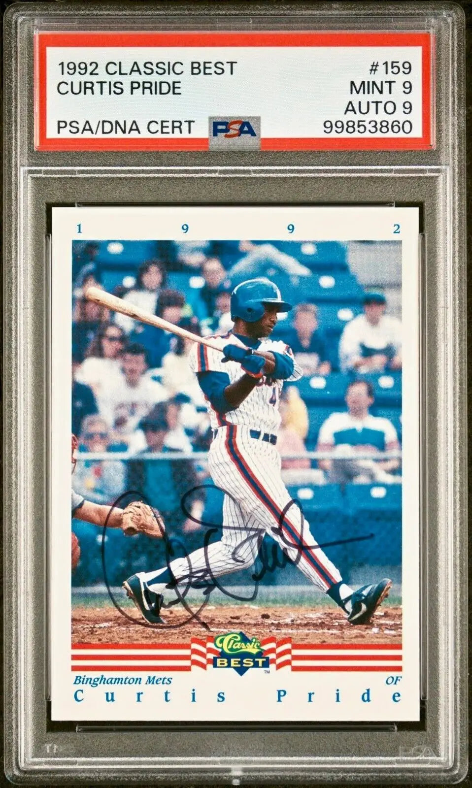 Curtis Pride 1992 Classic Best MLB #159 Baseball Card PSA 9 Auto 9
