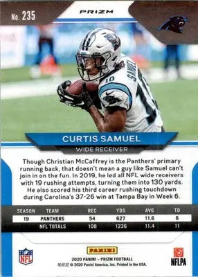 Curtis Samuel - 2020 Panini Prizm - #235 - Prizm Green Football - Football Card Single