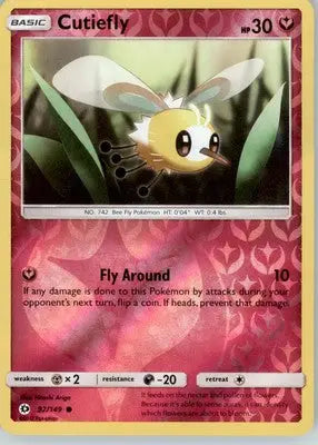 Cutiefly - SM Base Set - Reverse Holo LP - #92/149 - Pokémon Card Single