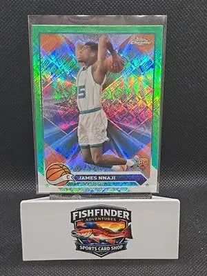 2023-24 Topps Chrome - James Nnaji #173 Green Topps Refractor (RC) - Basketball Card Single