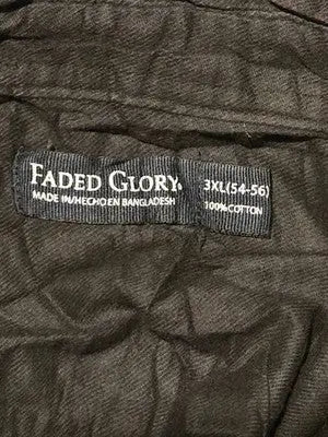 Faded Glory Shirt Mens 3XL Long Sleeve Cotton Button Up Casual Oversized Navy - Apparel