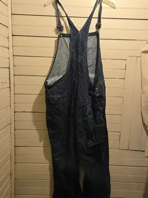 Dickies Denim Overalls Womens Wide Leg Utility Pockets Adjustable Straps - Apparel